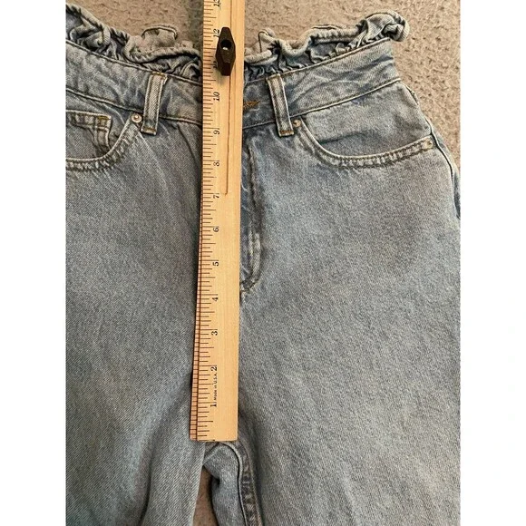 Miss Selfridge Light Wash High Rise Jeans Paperbag Waist Size 0 24x32 Mom Jeans - Picture 7 of 7